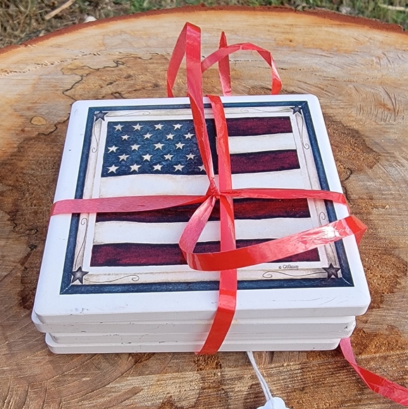 Ceramic Patriotic Coasters - Picture 4 of 4